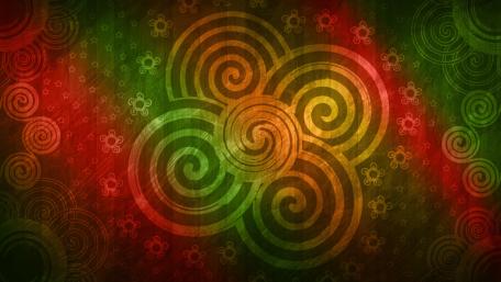 Vibrant Spirals and Swirls in Colorful Textures wallpaper