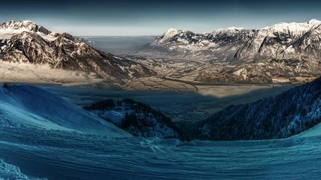 Majestic Mountain Landscape Under a Clear Sky wallpaper
