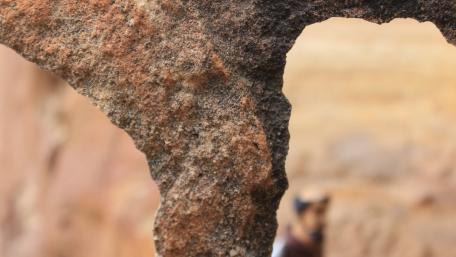 Natural Rock Formation Framed in Nature's Beauty wallpaper