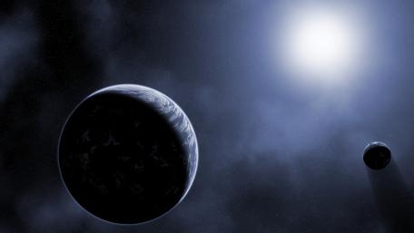 Mysterious Worlds in Cosmic Darkness wallpaper