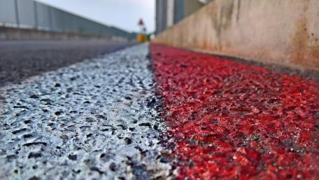 Urban Pathway with Striking Colors and Textures wallpaper