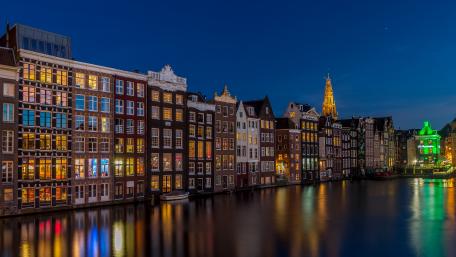 Amsterdam at night wallpaper