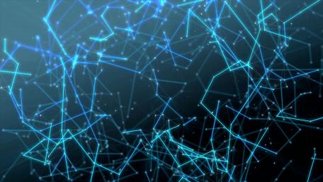 Blue molecule network wallpaper