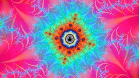 Psychedelic pink fractal art wallpaper
