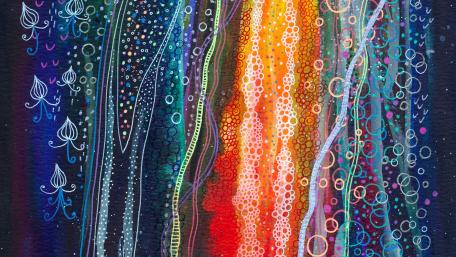 Vibrant Textured Waves of Colorful Abstraction wallpaper