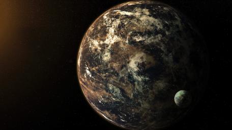 Planet with moon wallpaper