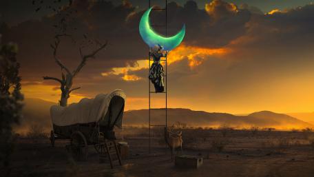 Holding the moon wallpaper