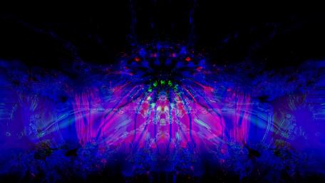 Blue psychedelic digital art wallpaper