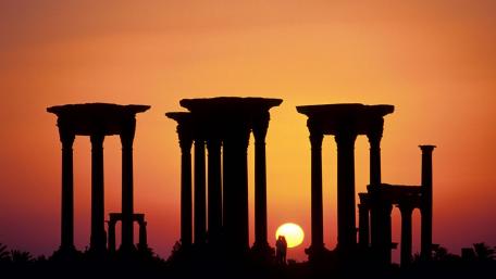 Sundown in Palmyra wallpaper