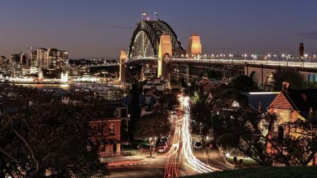 Sydney Harbour Bridge at night wallpaper