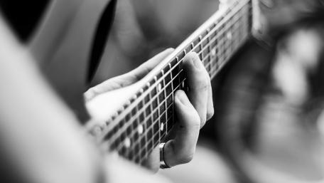 Timeless Guitar Strings in Monochrome wallpaper