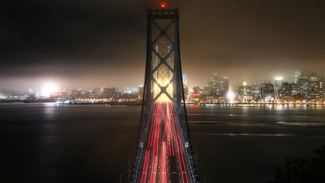 San Francisco–Oakland Bay Bridge at night wallpaper