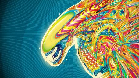 Colorful alien wallpaper