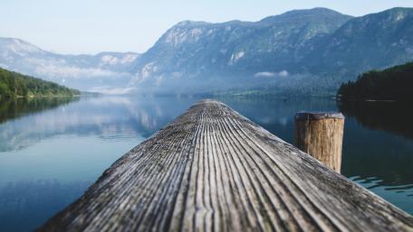 Lake Bohinj pier wallpaper