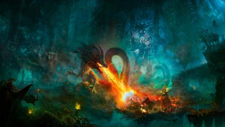 Chinese dragon fire wallpaper
