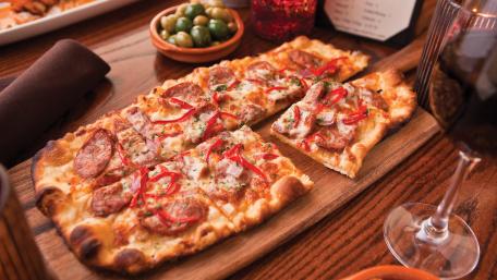Pizza with sausage wallpaper