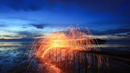 Light art performance photography wallpaper