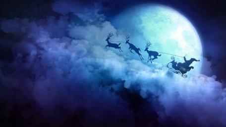 Santa's Magical Moonlit Journey wallpaper