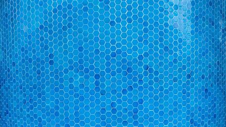 Vibrant Blue Honeycomb Mosaic Wallpaper wallpaper