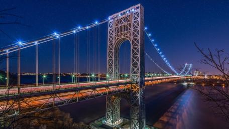 George Washington Bridge at night wallpaper