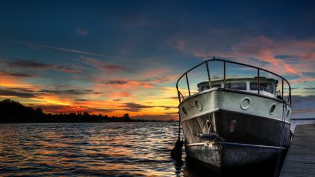 Serene Sunset By The Dock wallpaper