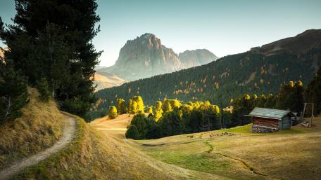 Mountain hut wallpaper
