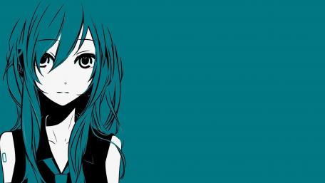 Hatsune Miku minimal anime art wallpaper