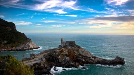 Church of Saint Peter at the coast of Portovenere wallpaper