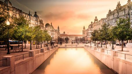 Square in Porto wallpaper