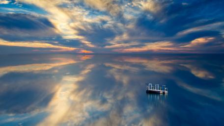 Calm clouds reflection wallpaper