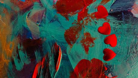 Vibrant Heartfelt Abstract Art Wallpaper wallpaper