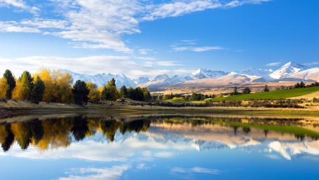 Autumn landscape reflection wallpaper