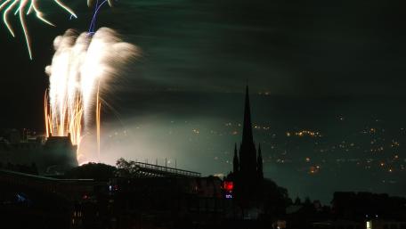 Spectacular City Fireworks at Night wallpaper