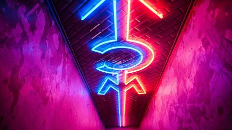 Symbols for a male and female neon sign wallpaper