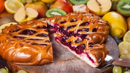 Delicious Cherry Danish Pastry Delight wallpaper