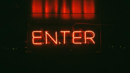Enter neon sign wallpaper