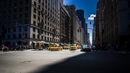Cabs on the street wallpaper