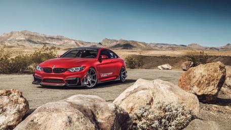 Frozen Red BMW M4 wallpaper