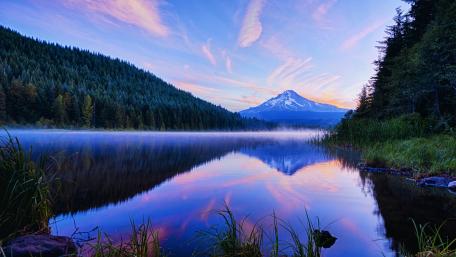 Mount Hood reflected in Trillium Lake wallpaper
