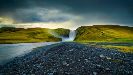 Waterfall in the distance wallpaper