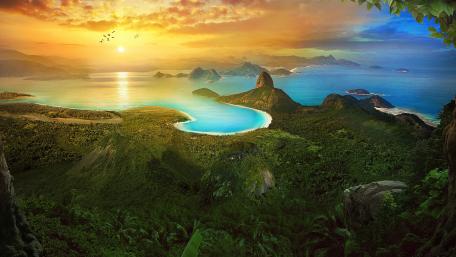 Rio de Janeiro golden sunrise wallpaper