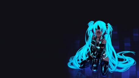 Neon Blue Serenade of Solitude wallpaper