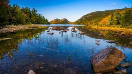 Tranquil Reflections in Nature's Embrace wallpaper