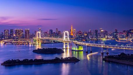 Rainbow Bridge over Tokyo Bay wallpaper
