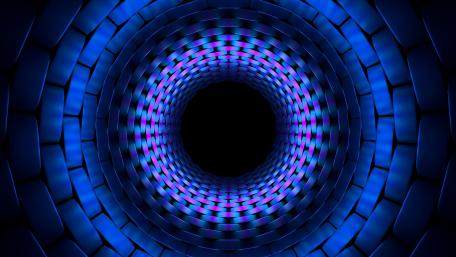 3D blue circle fractal wallpaper