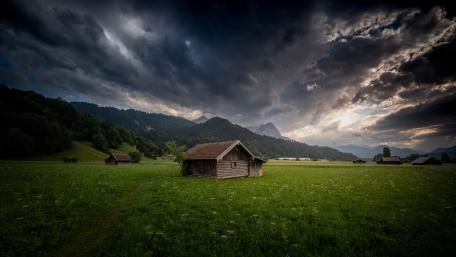 Mountain village wallpaper