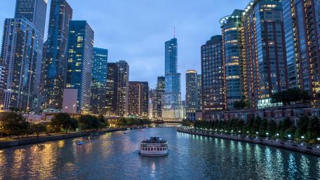 Chicago river cruise wallpaper