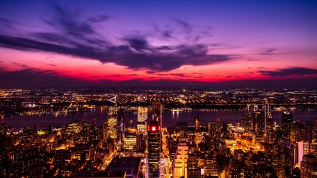 New York City at dusk wallpaper