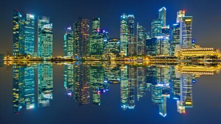Singapore city lights wallpaper