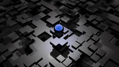 Black and Blue 3D abstract design wallpaper